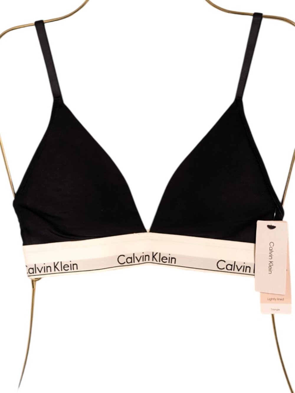 ​✨ NWT Calvin Klein Modern Cotton Triangle Bralette Size Small Black/White/Gray